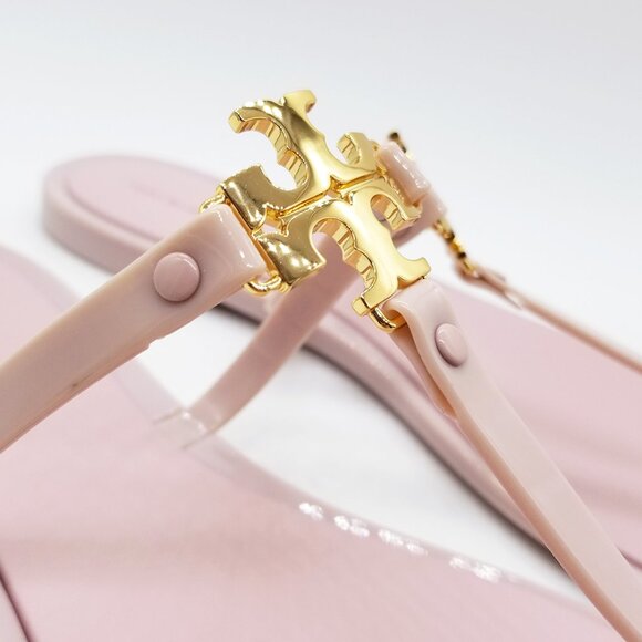 NEW Tory Burch Women's 12 Roxanne Jelly Sandals Meadowsweet/Gold Pink $128 Thong - Picture 13 of 16